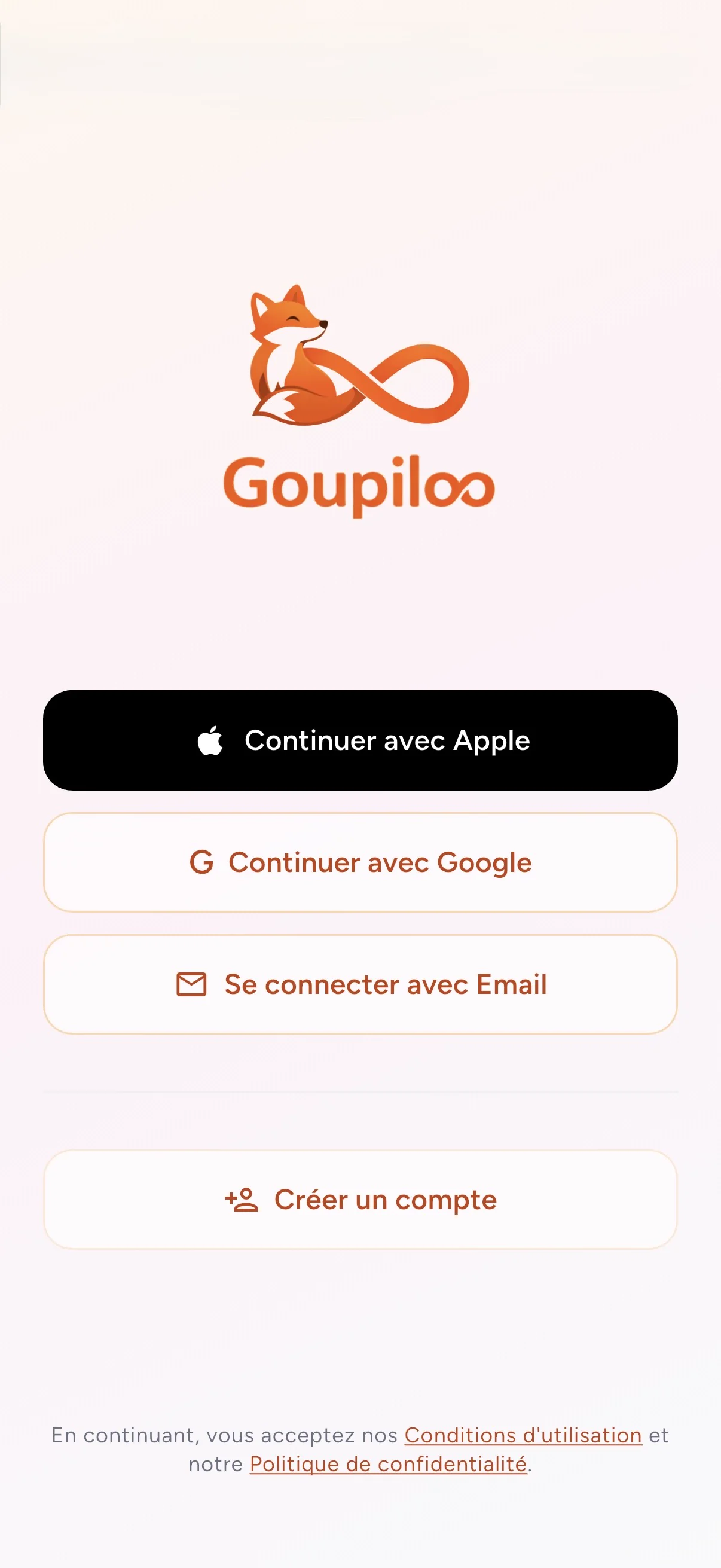 Aperçu de l'application Goupiloo