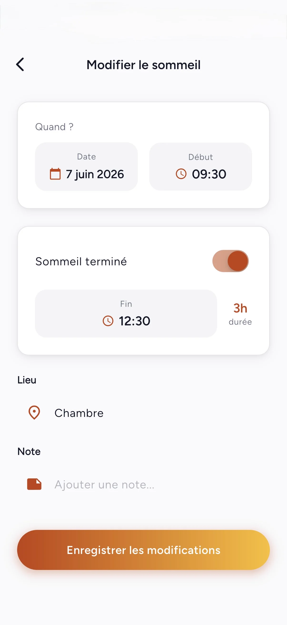 Suivi du sommeil